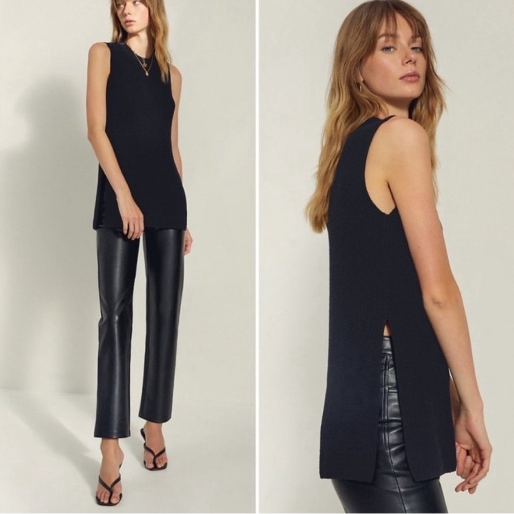 Wilfred Aritzia Palmier Sleeveless Split Hem Long Tunic Knit Sweater sz XS - Picture 4 of 13